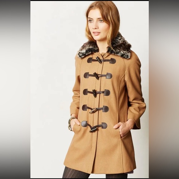 Anthropologie Jackets & Blazers - Elevenses Anthropologie Camel Toggle Melton Coat